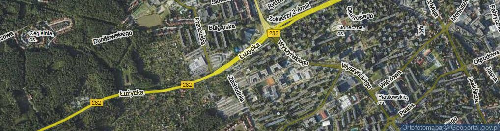 Zdjęcie satelitarne Pionierów Zielonej Góry ul.